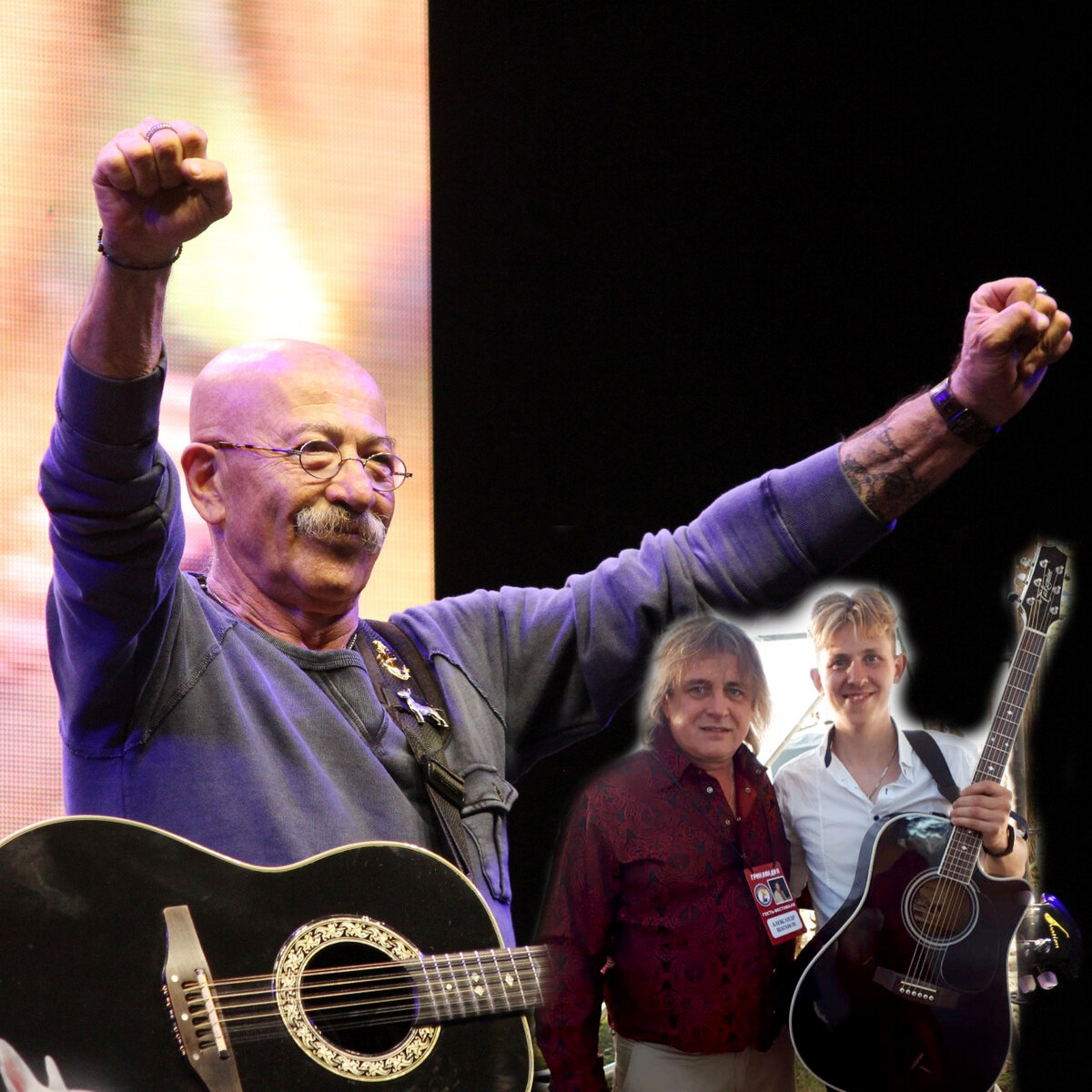 Александр Розенбаум. Я (Степан Корольков) с Александром Шагановым (автором слов песен группы Любэ) на фестивале "Гринландия" 2018.