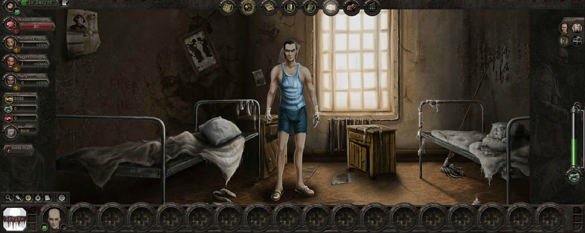 Персонаж в своей камере