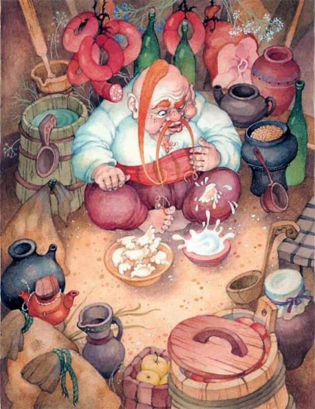 Пузатый Пацюк. Тот самый, которому в рот прыгали вареники. Иллюстрация из источников Интернета