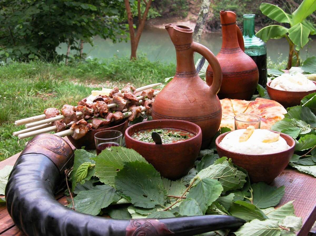 Абхазское застолье в селе Дурипш