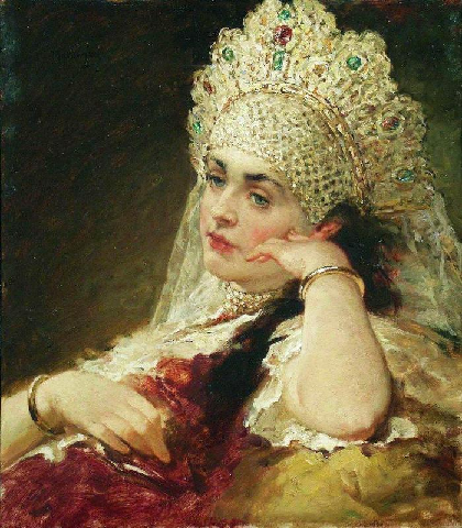 К.Маковский. Девушка в жемчужном ожерелье.