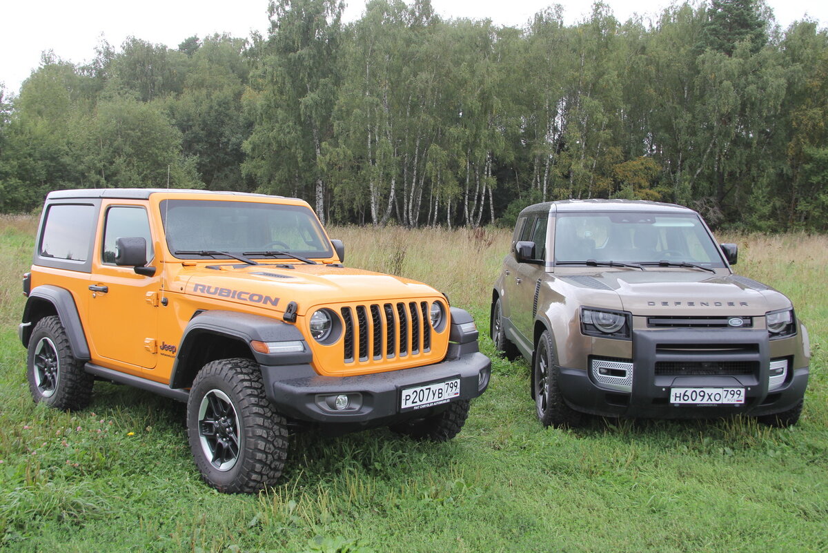 Герои нашего сегодняшнего баттла  Jeep Wrangler Rubicon и Land Rover Defender игрушки для состоятельных клиентов, имеющих 5 миллионов в заначке.