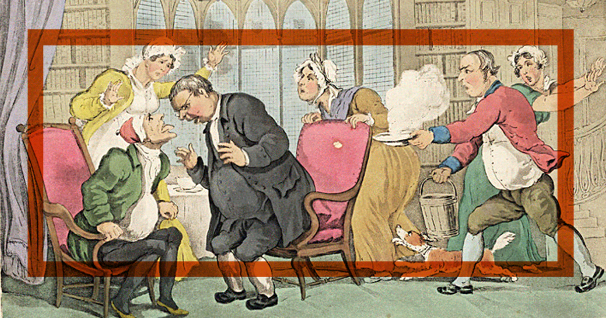 Томас Роуландсон. Из серии «Путешествие доктора Синтаксиса в поисках живописного», 1810-е