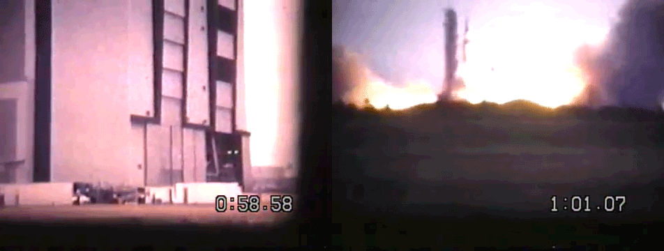 Соседние кадры из первой (слева) и второй половины ролика (справа).