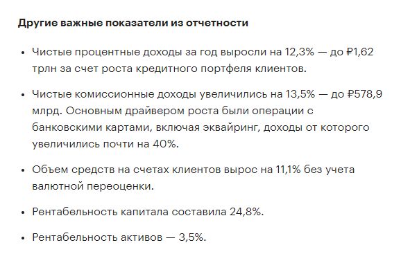 Финансовые показатели Сбера за 2021 год по РСБУ