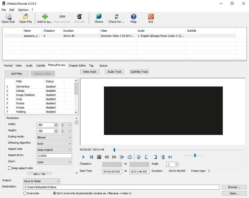 Интерфейс программы XMedia Recode