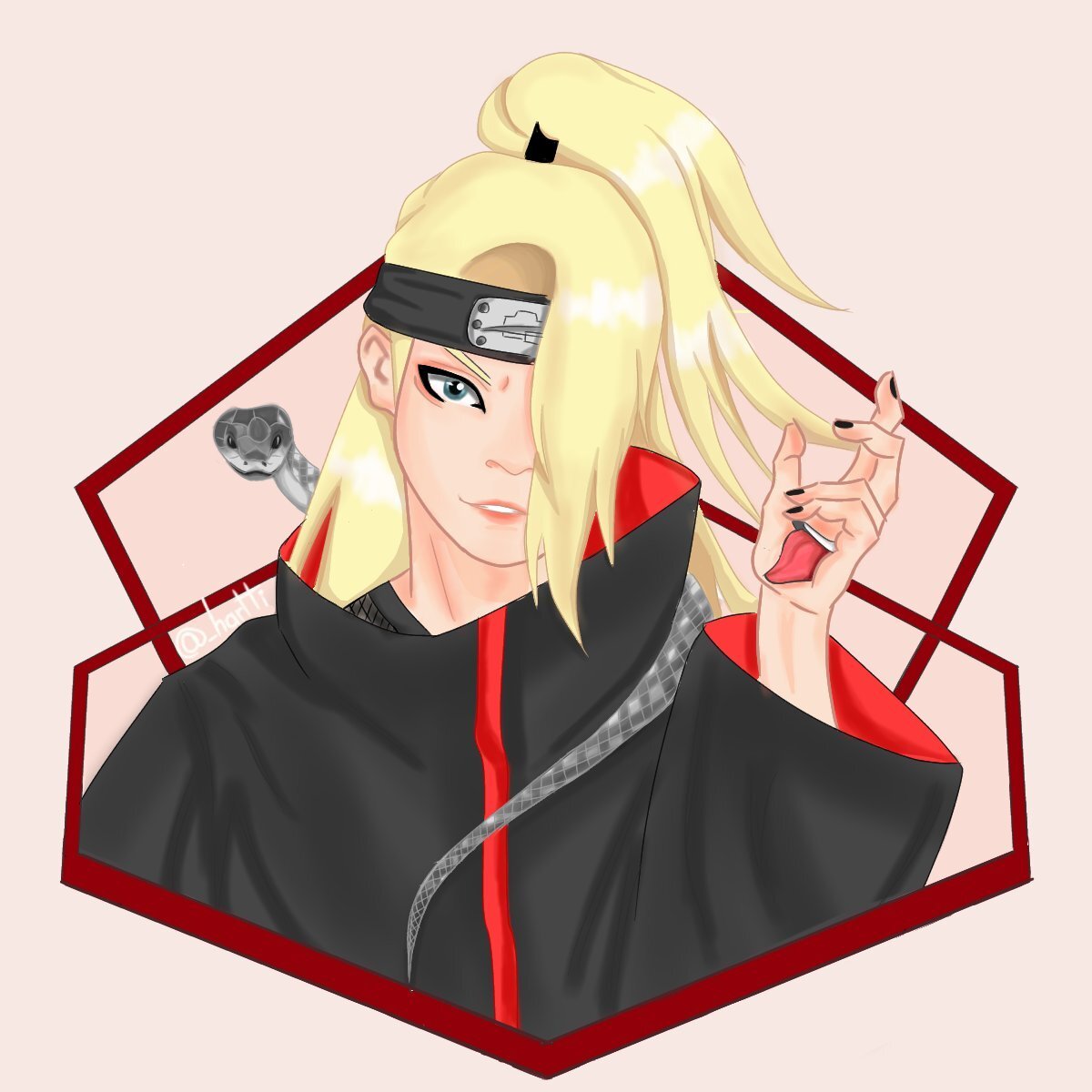 Дейда́ра — Нукенин ранга S из Ивагакуре. Во время пребывания в деревне являлся частью Бакуха Бутай. После дезертирства, он вступил в преступную организацию Акацки, став самым молодым её членом. Дейдара был партнёром Сасори, вплоть до его смерти, а затем состоял в команде с Тоби, до своего собственного самоубийства.
*Личность*
Будучи партнёром Сасори, Дейдара оставался спокойным и сдержанным, не теряя свою ухмылку даже во время интенсивных сражений и споров с напарником. Тем не менее, его личность разительно изменилась после образования дуэта с Тоби, чьё детское, а иногда и неуважительное поведение быстро выводило его из себя. Также у него было что-то вроде садисткой поджигательной натуры, так как он часто взрывал своих врагов весьма жестокими способами. Наиболее отличительной чертой Дейдары, однако, была любовь к искусству. Он уважал любое его проявление, даже если оно отличалось от его собственного. Ещё Дейдара имел привычку заканчивать предложения ворчанием (…うん, …ун), что буквально переводится как "ага" или "гм". Казалось бы, он уважает идеалы других людей, так как позволил Гааре защитить деревню от взрыва, прежде чем похитить его, и даже назвал его благородным.Дейдара относит свои взрывные техники к искусству, обычно выкрикивая Гейдзюцу ва Бакухатсу да! (芸術は爆発だ, "Искусство — это взрыв!") и считая каждую из своих бомб совершенством. Он преподносит свой стиль как WP.png суперфлэт (ссылаясь на новое направление в искусстве) и утверждает, что WP.png поп-арт (другой художественный стиль) мёртв.[3] Он часто хвалится своими произведениями искусства даже перед противниками в сражении. Из-за своей гордыни художника, Дейдара просто не способен признать чьё-то превосходство над ним, что привело к отказу от стратегии во время боя с Учиха Саске, в пользу демонстрации своих лучших творений. В то же время, Дейдара признавал таких сильных оппонентов, как Учиха Итачи, хотя и чувствовал его незаинтересованность в искусстве и презирал самого себя за очарование его Гендзюцу.Своего партнёра Сасори Дейдара называет Сасори но Данна (サソリの旦那, "Мастер Сасори") из уважения как к коллеге-художнику. Также, он признавал, что Сасори гораздо сильнее его.[4] Несмотря на это, Дейдара не считал его выше себя и часто спорил с ним по поводу природы истинного искусства (Для Дейдары, искусство — это что-то недолговечное, миг чистой красоты. Однако Сасори считал, что искусство должно существовать вечно).[5] Это мнение основывается на их величайших творениях (у Дейдары это Кибаку Нендо, у Сасори — Хитокугутсу). Хотя Дейдара, казалось бы, уважал убеждения Сасори, он раскритиковал его самоуверенность в создании тела с очевидным слабым местом, которая и привела к "подходящей для творца" смерти.Иные отношения у Дейдары были со вторым напарником, Тоби. Тот, по-видимому, испытывал большое почтение по отношению к нему и часто обращался как к сенпаю (先輩, "старший товарищ"). Его идиотская манера поведения сильно раздражала Дейдару, который считал, что все члены Акацки должны быть спокойными, несговорчивыми и серьёзными.[7] Действия Тоби, в свою очередь, приводят Дейдару в ярость и вынуждают его в комичной манере атаковать партнёра (например, забрасывание его взрывной глиной или удушение ногами).[7][8] Тем не менее, в бою он отбрасывает все эти разногласия и даже в некотором роде заботится о нём, говоря Тоби отойти в сторону, когда собирается произвести серьёзную атаку.[9] Более того, по-видимому, Дейдара питает к Тоби чувство признательности, так как извиняется перед ним, прежде чем начать технику самоуничтожения.[10]
*Внешность*
У Дейдары голубые глаза и длинные русые волосы, сплетённые в хвост на затылке, и закрывающие левую половину лица, а также глазное устройство. Тем не менее, оно было уничтожено в бою против Учиха Саске.[11][12] После приобретения Киндзюцу Ивагакуре на его ладонях образовались дополнительные рты, а на левой половине груди располагался ещё один большой скрытый рот. До присоединения к Акацки Дейдара был одет в тёмно-зелёное подпоясанное кимоно с сумкой для глины и сетчатой бронёй под ним, а также укороченные коричневые штаны и сандалии. На лбу традиционно располагался протектор с символом Ивагакуре. Также его волосы были завязаны в свободно спадающий хвост. Став членом Акацки, Дейдара носил чёрный плащ с красными облаками, внутренней стороной того же цвета, и высоким воротом. Под плащом были синяя безрукавка и сетчатая броня, покрывающая грудь и живот. Его ноги покрывали тёмно-синие штаны и бело-синие сандалии. К ремню на его поясе прикреплены две сумки, в которых он хранил свою глину. На указательном пальце правой руки располагалось бирюзовое кольцо с символом Ao (青, Синий). Ногти рук и ног были окрашены в чёрный цвет. Его лоб покрывал протектор с перечёркнутым символом Ивагакуре.

В течение сериала Дейдара потерял обе руки. Его левая рука была раздавлена песком Гаары,[13] а правая оторвана от локтя после того, как Хатаке Какаши использовал на нём Камуи.[14] Впоследствии, они были восстановлены благодаря Какузу, который пришил то, что осталось от правой руки и пересадил другую.[15][16] При этом на обеих заметно выступали швы, а недостающая кожа с правой руки имела тёмно-коричневый оттенок.После его возрождения Якуши Кабуто, склеры Дейдары приобрели тёмным оттенок, но глаза сохранили свой прежний цвет. Возрождённый Дейдара не носил протектора, из-за чего его волосы выглядели свободнее, но всё ещё были завязаны в конский хвост. Во время демонстрации Кабуто для "Учиха Мадары", на Дейдаре был одет чёрный плащ с красной внутренней стороной. В битве против Тсучикаге Оноки и в течение всей Четвёртой мировой войны Ниндзя, он, как и все возрождённые Акацки, носил плащ коричневого цвета с внутренней стороной кремового оттенка.*Прошлое*
Во время проживания в Ивагакуре, Дейдара был учеником Оноки.[18] Кроме того, благодаря его Кеккей Генкаю Бакутон, Дейдара был членом Бакуха Бутай.[19] Несмотря на высокую оценку его феноменальных способностей, Дейдара мечтал достичь больших высот, что подтолкнуло его украсть Киндзюцу его деревни, позволяющее смешивать чакру с материей.[1] С помощью взрывной глины он устранил преследователей, при этом создав совершенное, по его мнению, искусство: Исшун но Гейдзюцу (一瞬の芸術, "Искусство единого мгновения").[1] В дальнейшем, Дейдара стал элитным подрывником и наёмником.Работа Дейдары заинтриговала Акацки. Учиха Итачи, Сасори и Хошигаки Кисаме навестили его, и предложили вступить в организацию. Дейдара отказался, однако Итачи предложил ему пари. Условия были таковы, что если Дейдара выиграет, то Акацки уйдут, а если проиграет — то вступит в организацию. На самом деле, Дейдара не интересовался этой организацией, и хотел как можно быстрее избавиться от её членов. Некоторые члены организации должны были пройти испытание, в то время, как Дейдару буквально заставили вступить в Акацки. При первой встрече, Сасори выглядит раздраженным Дейдарой. Дейдара ненавидит Учиха Итачи, потому что ничего не смог сделать против его Шарингана.[20] После вступления в организацию, он и Сасори получили задание устранить предателя Орочимару, который скрывался в Казе но Куни. В ходе боя с ними, Орочимару понял, что недостаточно хорошо использует Кучиёсе: Эдо Тенсей, после чего отступил. Дейдара попытался устранить его, взорвав убежище, однако Саннину удалось спастись.[21] В дальнейшем, Дейдара вернулся в Ивагакуре и устроил там теракт.