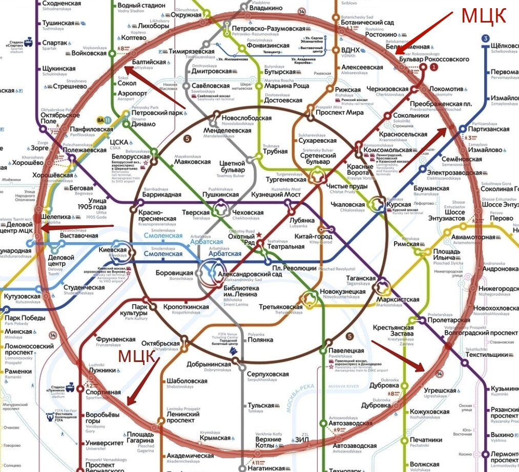 Карта мцк на карте москвы