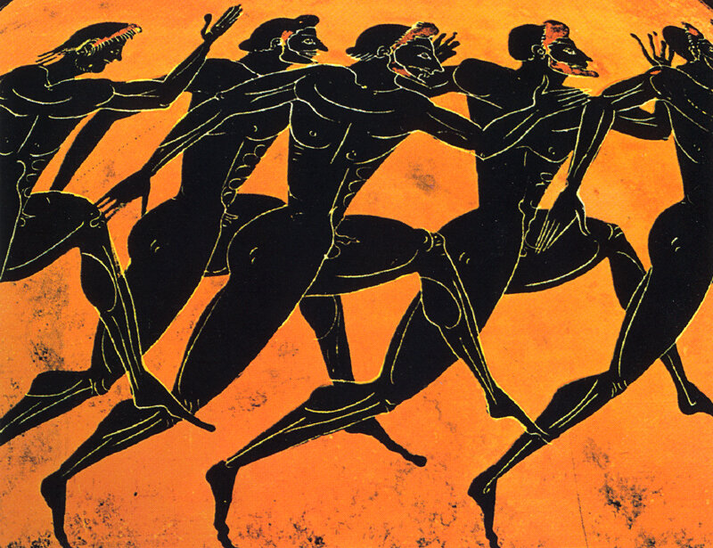 Древние греки. Как видно, на них отсутствует даже летняя одежда. Изображение из открытых источников 