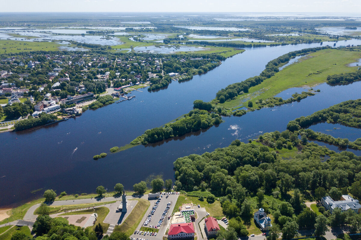 Река Волхов с высоты птичьего полёта