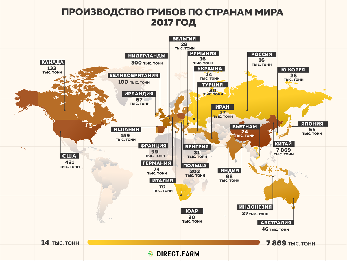 Основные мировые производители