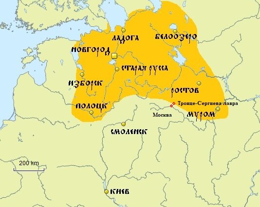 государство Рюрика к моменту смерти в 879 году.