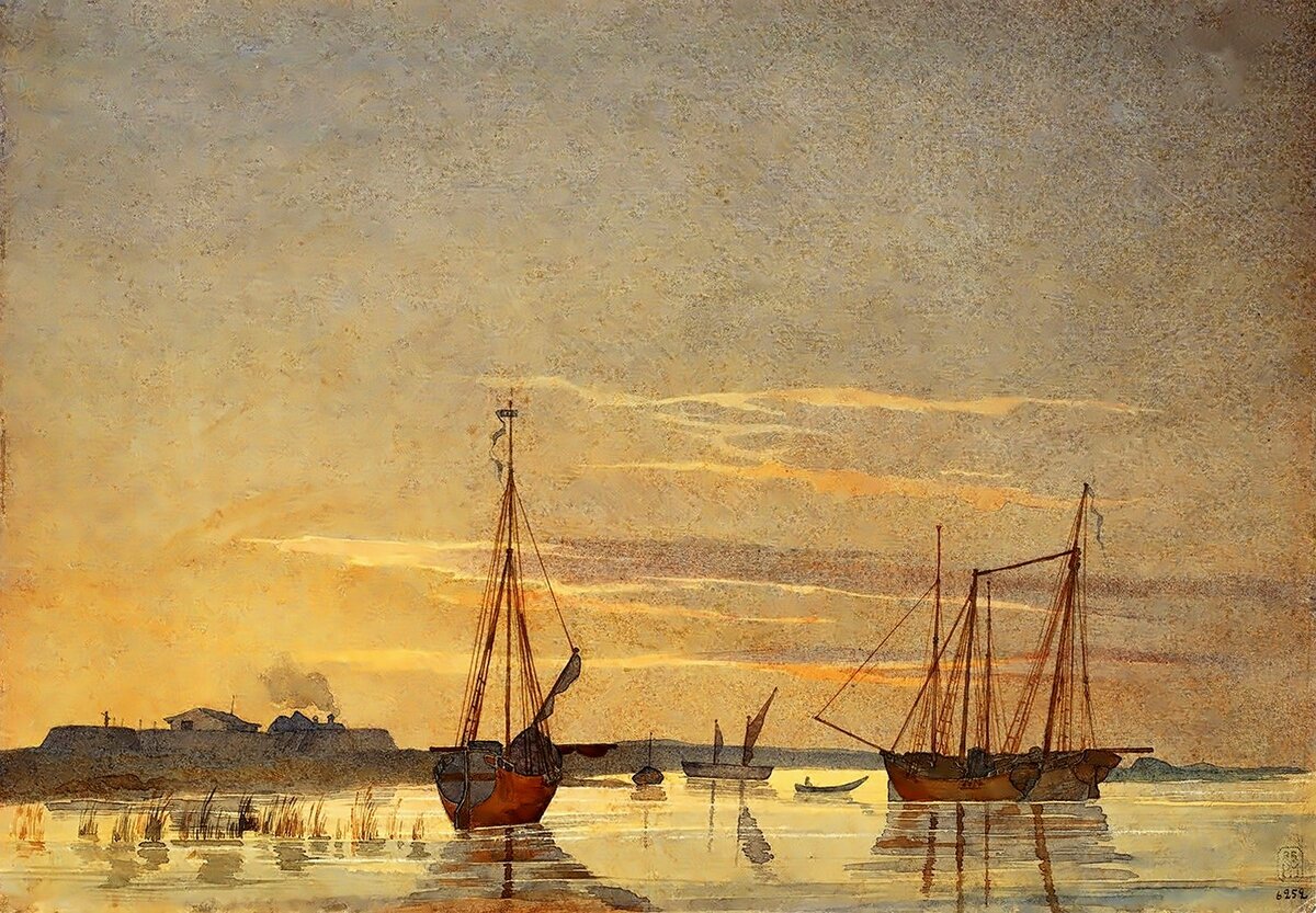 Т.Г. Шевченко. Шхуны экспедиции у форта Кос-Арал. 1848-1849