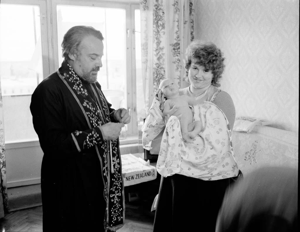 Крестины в Балашихе 1 июля 1987 года. Фото Виктора Андреева