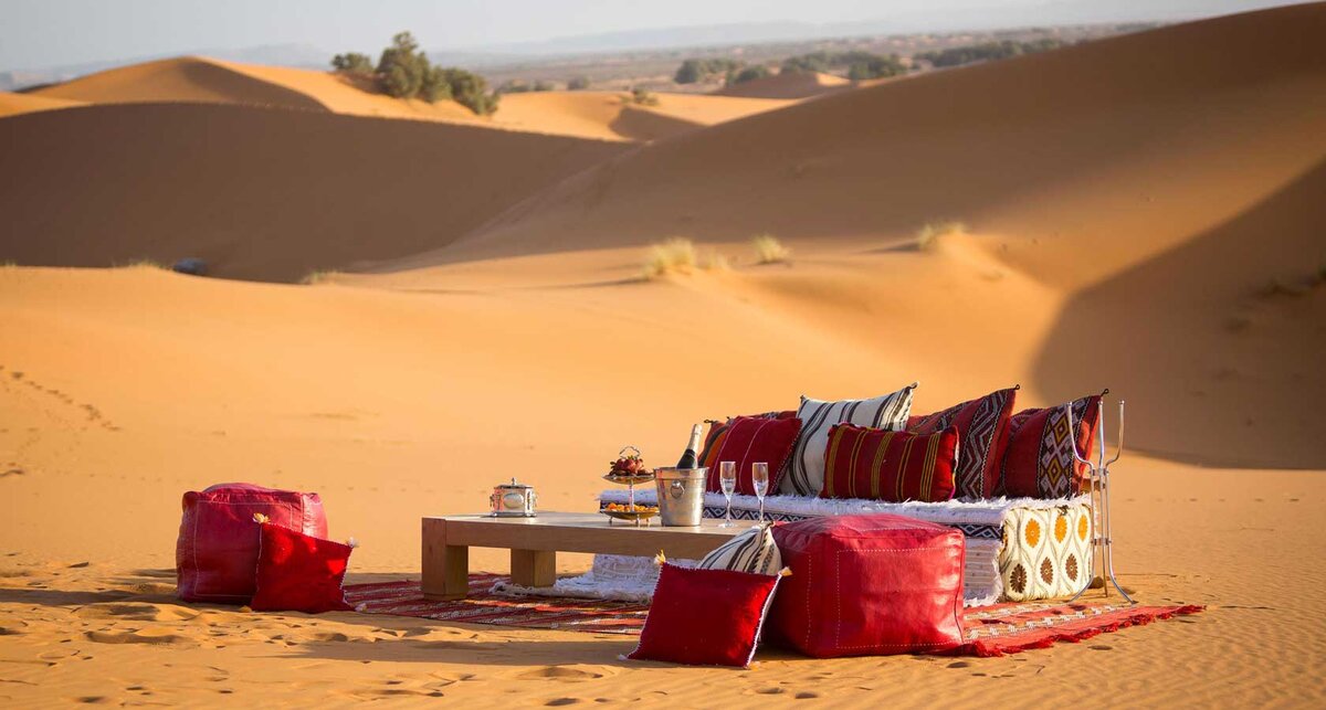 Люксовый кемп в пустыне Сахара, Марокко