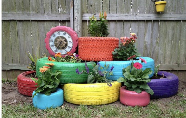 Поделки из колес: для детского сада, для сада и огорода, фото