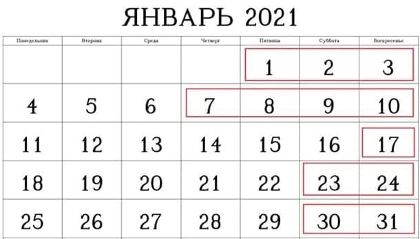 Дни работы календарь на 2025 год январь