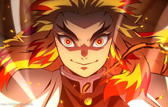 Кёджуро Ренгоку охотник на демонов, столп пламени.