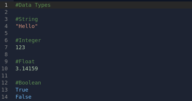 Типы данных в Питоне