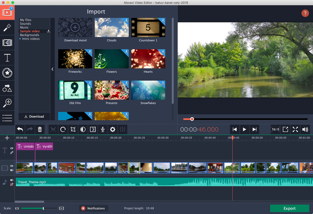 Интерфейс Movavi Video Editor