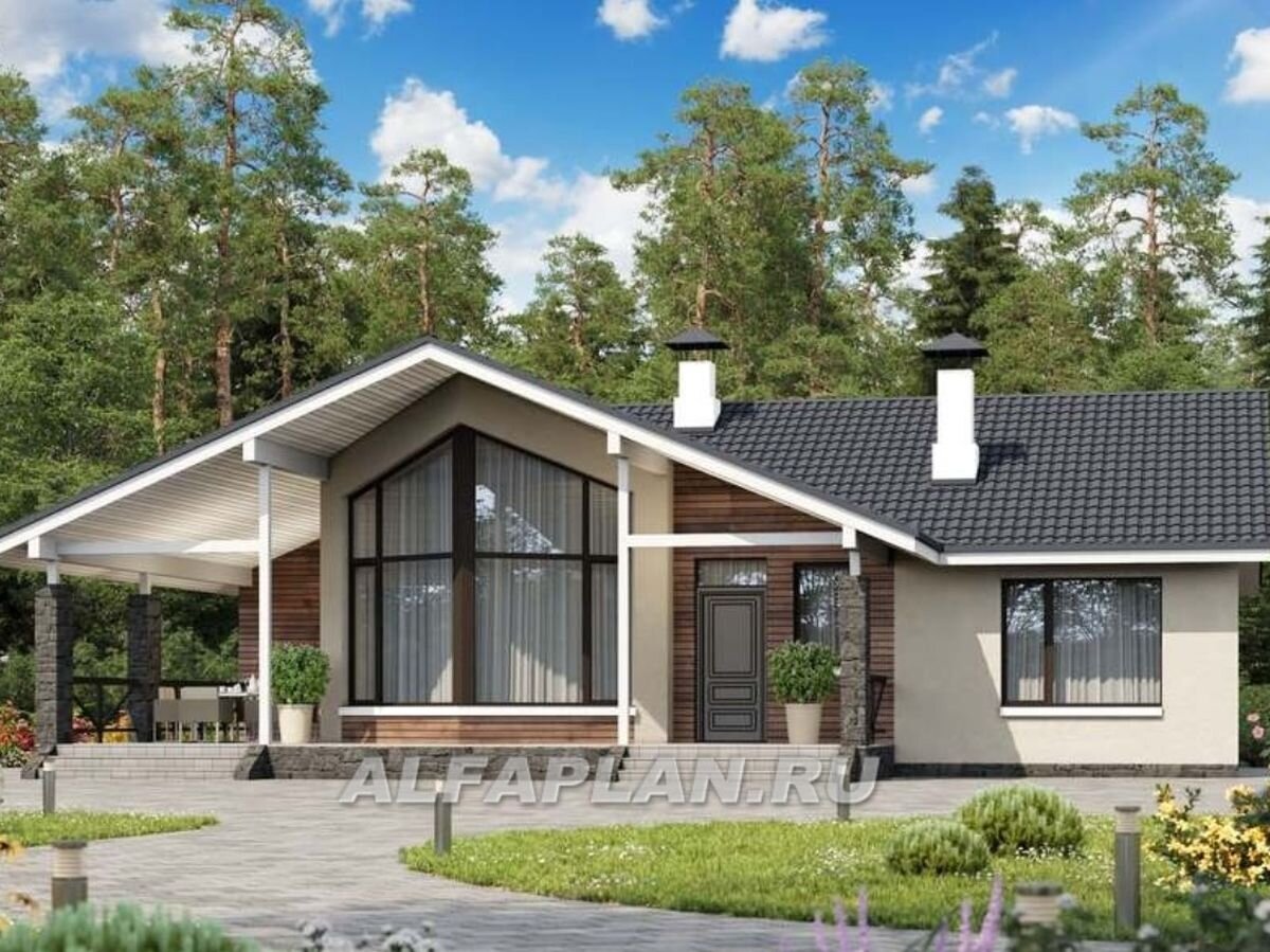 НА СЛАЙД-ШОУ 3 ФОТО: Проект одноэтажного дома "Яркий мир" 623А 