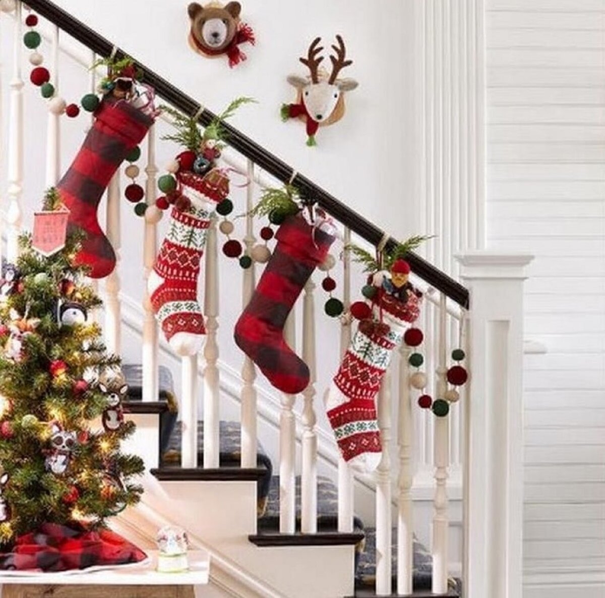 Christmas stockings Stairs