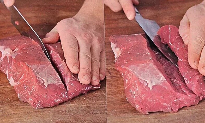 Подготовка говядины. Как правильно распластать кусок мяса.