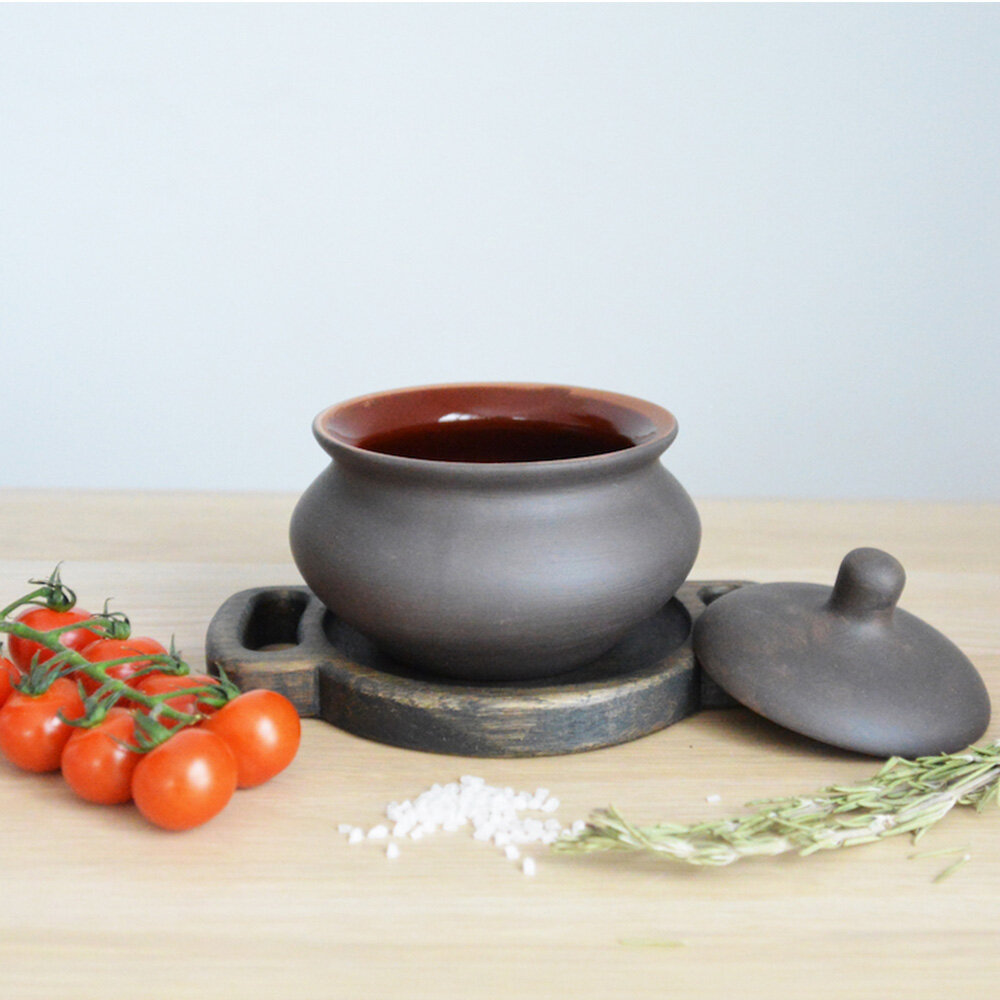 Чернолощенный порционный горшочек