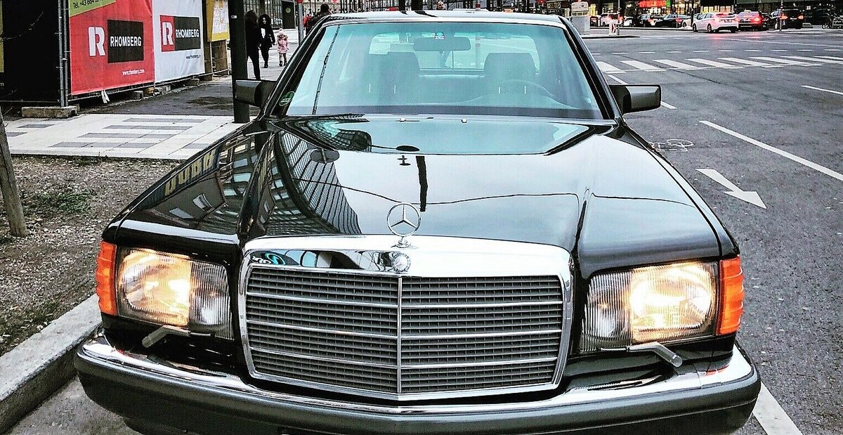 Передние фары Mercedes-Benz 560 SEL самая знаменитая решетка радиатора  MOLY SHOP