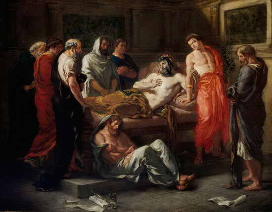 Марк Аврелий перед смертью передаёт власть Коммоду. Источник: rushist.ru