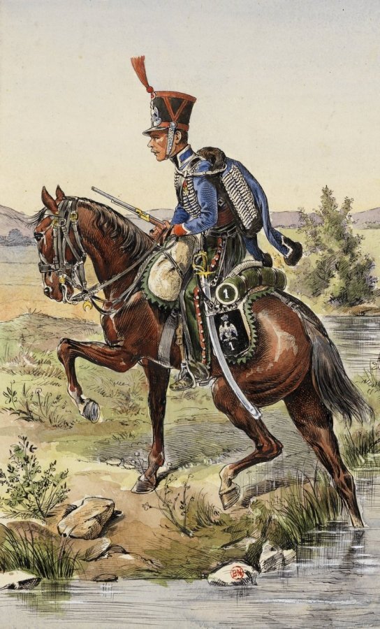 Французский гусар времен Наполеновских войн. 