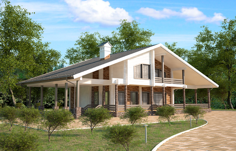 Дом из клееного бруса 9 на 10