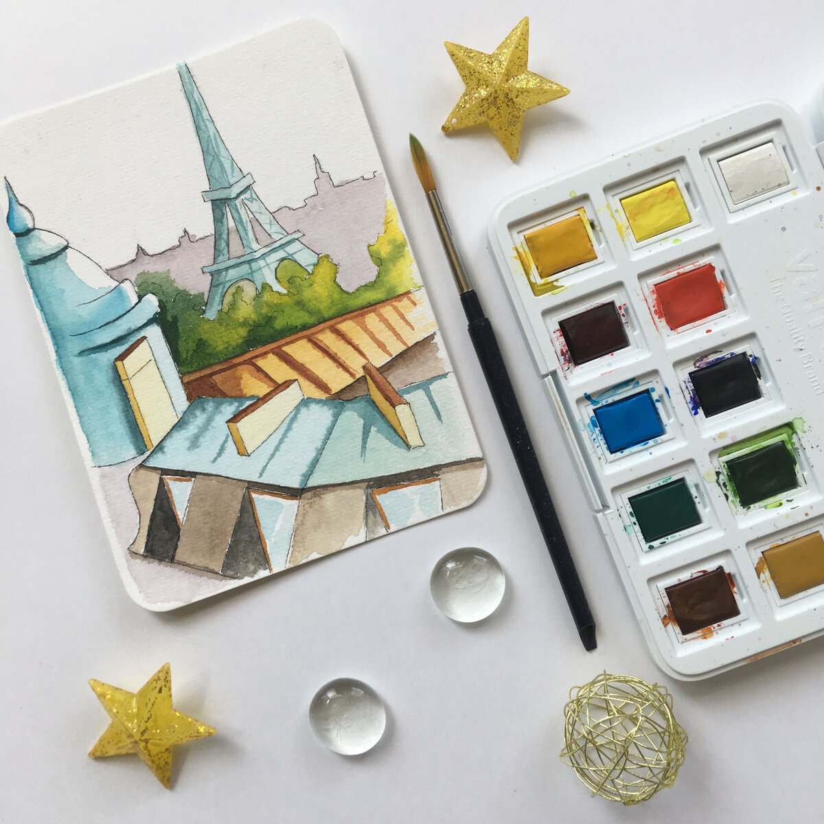 Рисунок акварелью Van Gogh