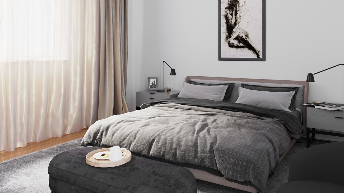 Визуализация спальни в 3ds max