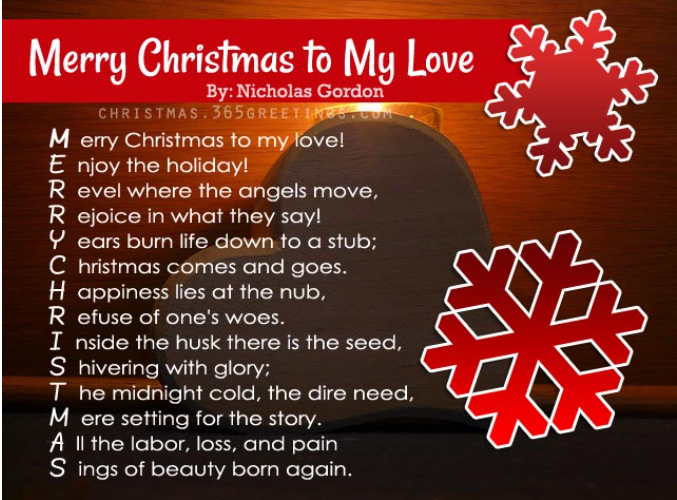 Merry christmas clearance poems