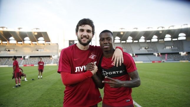 Георгий Джикия и Квинси Промес. Фото - ФК "Спартак" 