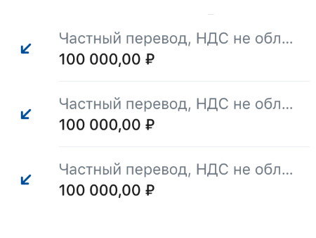 Недавно на мой счет поступили три платежа по 100 тысяч рублей от неизвестного отправителя