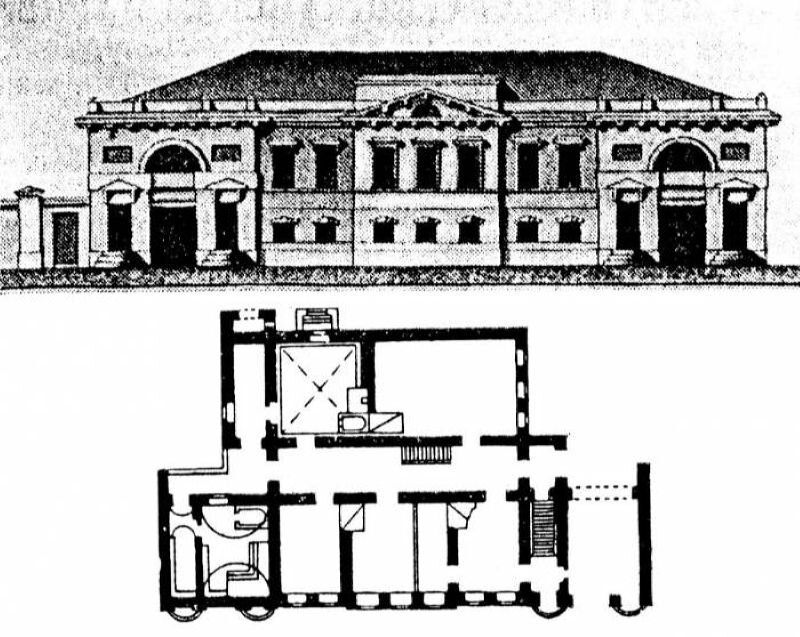 Здание Витебской больницы на современной улице Горовца. Построено в 1820 году. Источник: «Энцыклапедыя літаратуры і мастацтва Беларусі», том 1, 1984 год