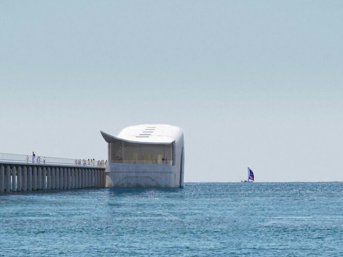 Морская позволит посетителям заглянуть под море, обсерватория в форме кита.