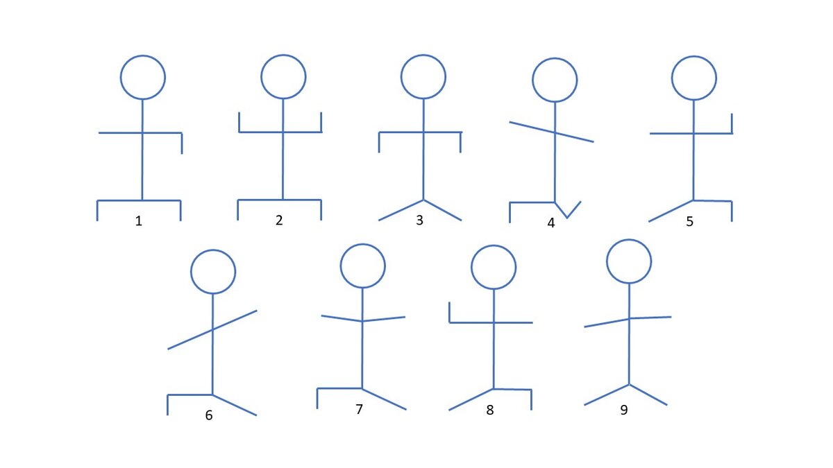 Схематичные человечки картинки выполняющие разные движения