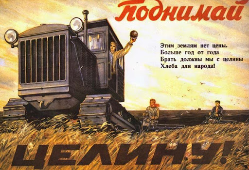 Целину подняли, хлеба взяли много. Взято из интернета