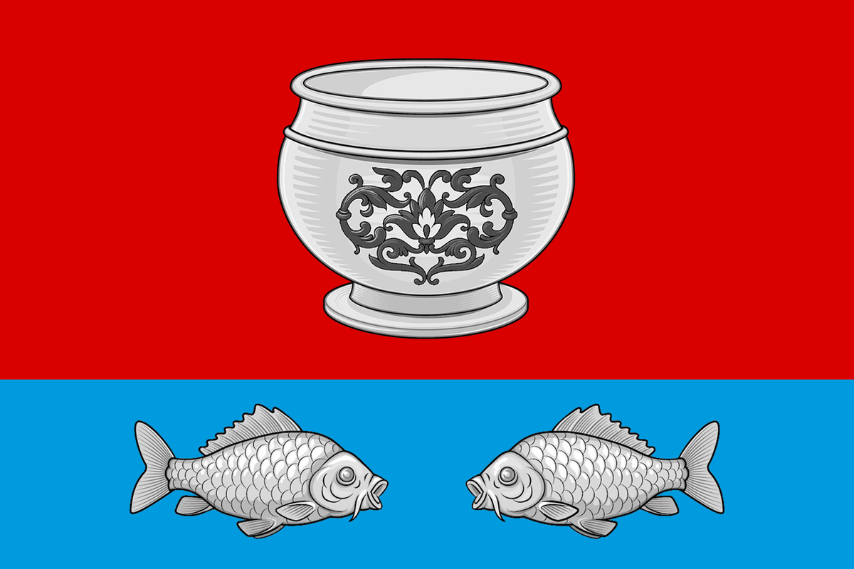 Герб района                                                                                                                        ссылка на изображение: https://upload.wikimedia.org/wikipedia/commons/6/62/Flag_of_Brateyevo_District.png