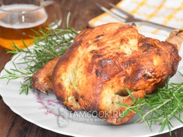 Курица запеченная в меде и горчице в духовке