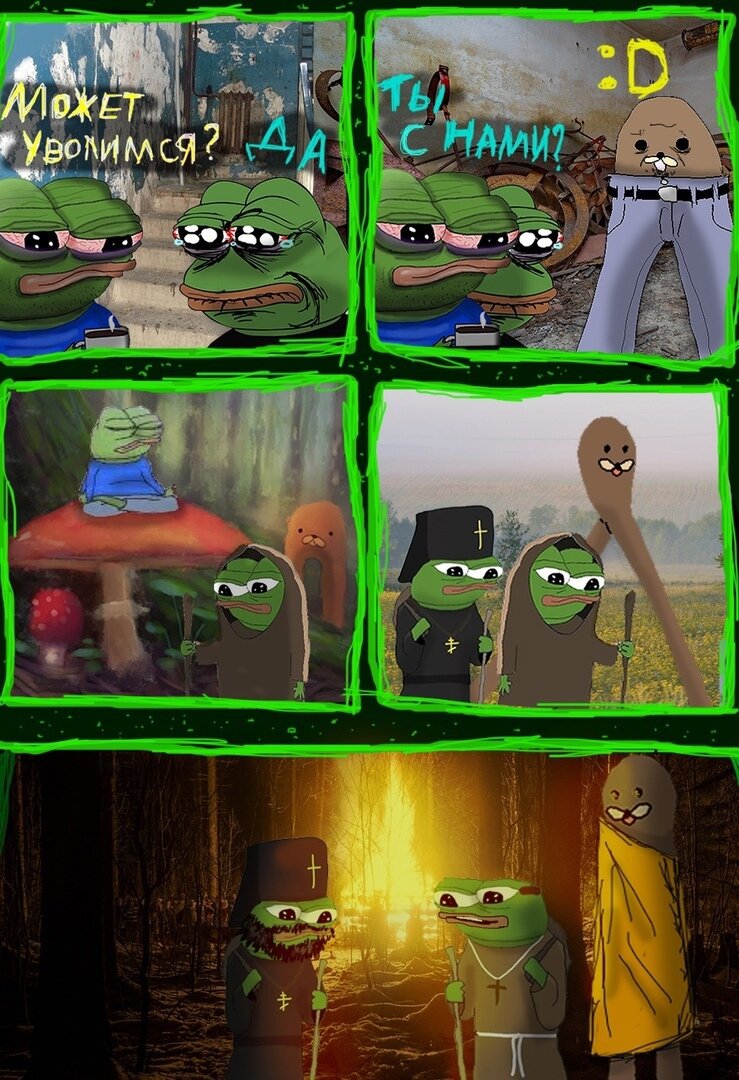 Каждый из них был подавлен работой и нынешним положением в жизни, поэтому они сообща ушли и принялись искать "новых себя". Через трудности и походы, каждый из них постепенно становился деятелем какой либо религии, душевного бальзама, но никто из них не перестал доверять друг дружке, не смотря на различия в их доктринах. 