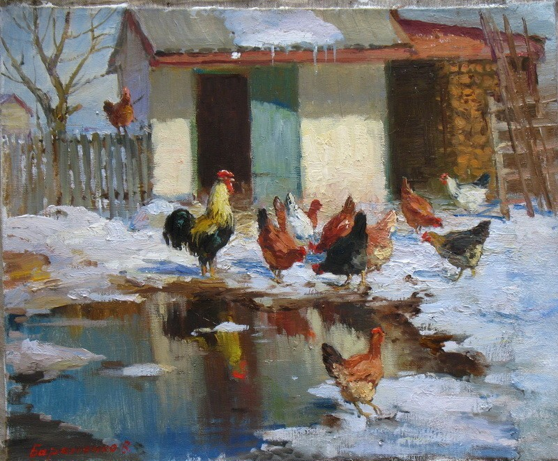 Виталий Бараненко. Оттепель. Куры