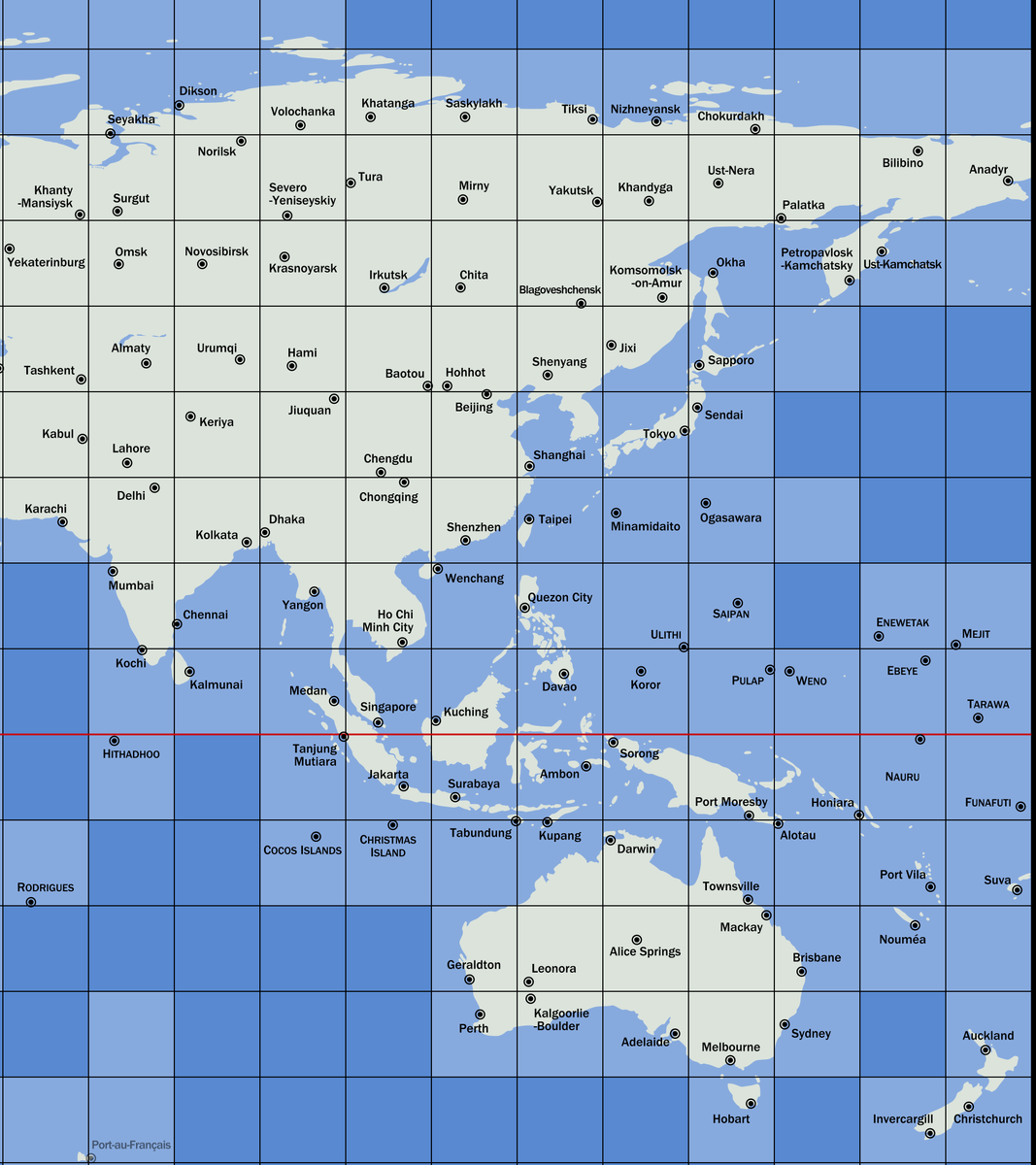 Карта россии с координатной сеткой