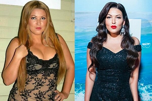 Утягивающий корсет, разложенные по туловищу локоны