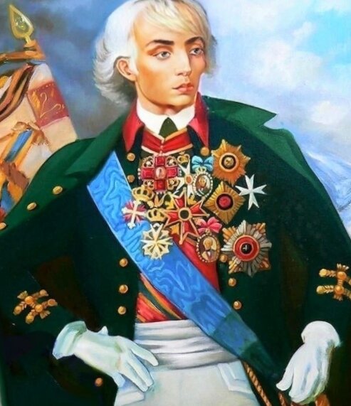 Суворов  по мотивам набросков его современников(рисунок канала). Александр Васильевич, если происходящее в школе правда, видя такие бесчинства в учреждении носящем его имя, наверное, в Лавре в гробу перевернулся бы от стыда ! 