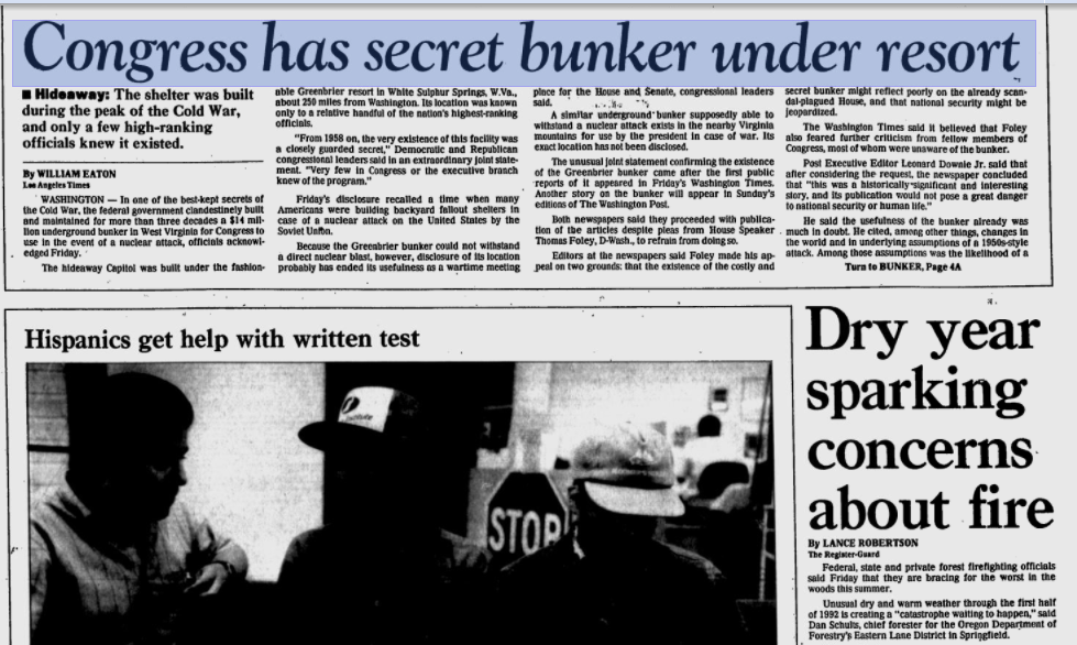 Расследование о бункере.