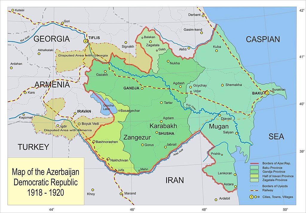 Азербайджанская демократическая республика. Карта азербайджанской Демократической Республики 1918 года. Карта Азербайджана 1918 граница Азербайджана. Карта Азербайджана 1918 года. Карта Демократической Республики Азербайджан.